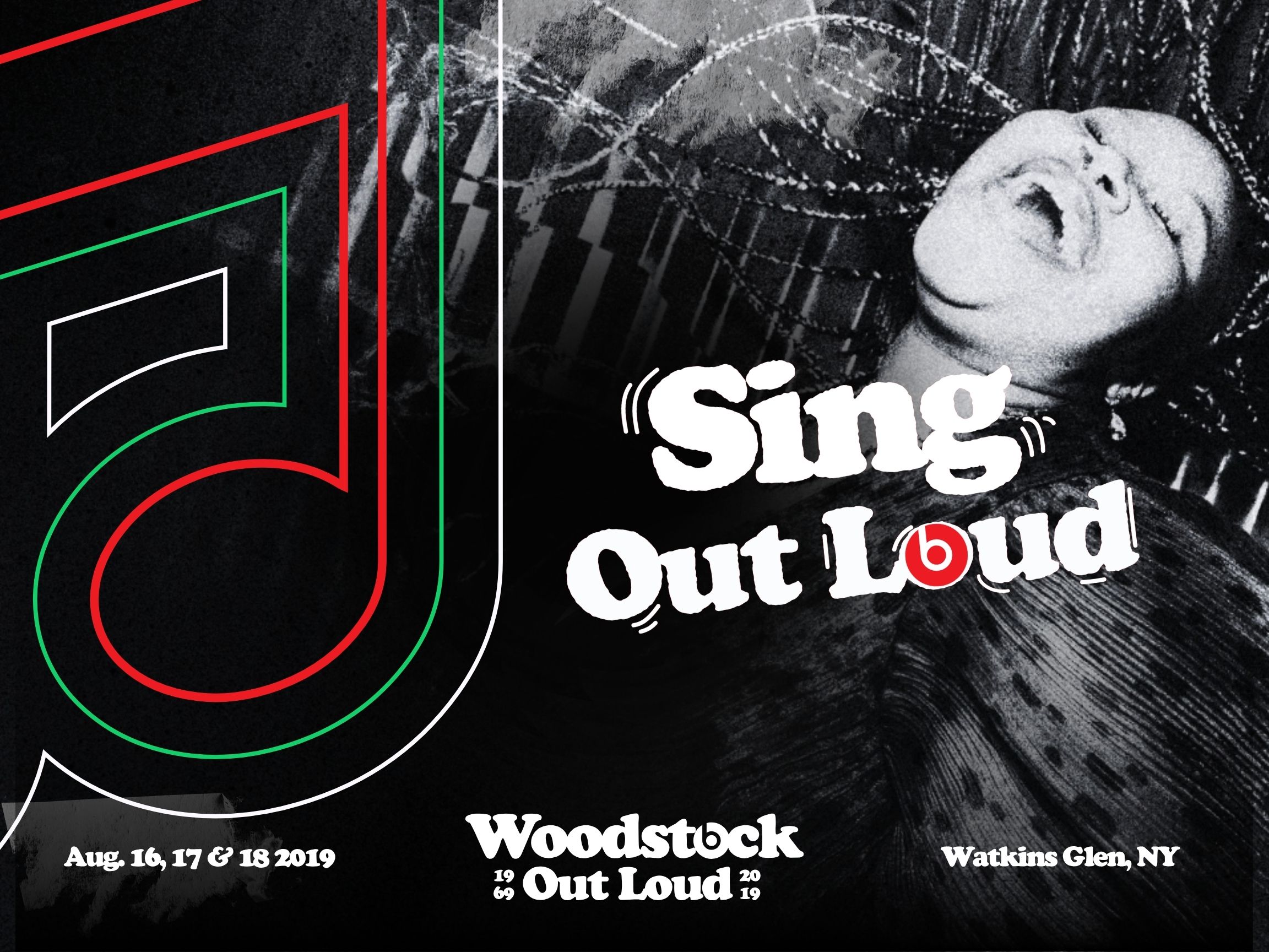 Sing Out Loud poster, landscape treatment with barbed-wire texture motif