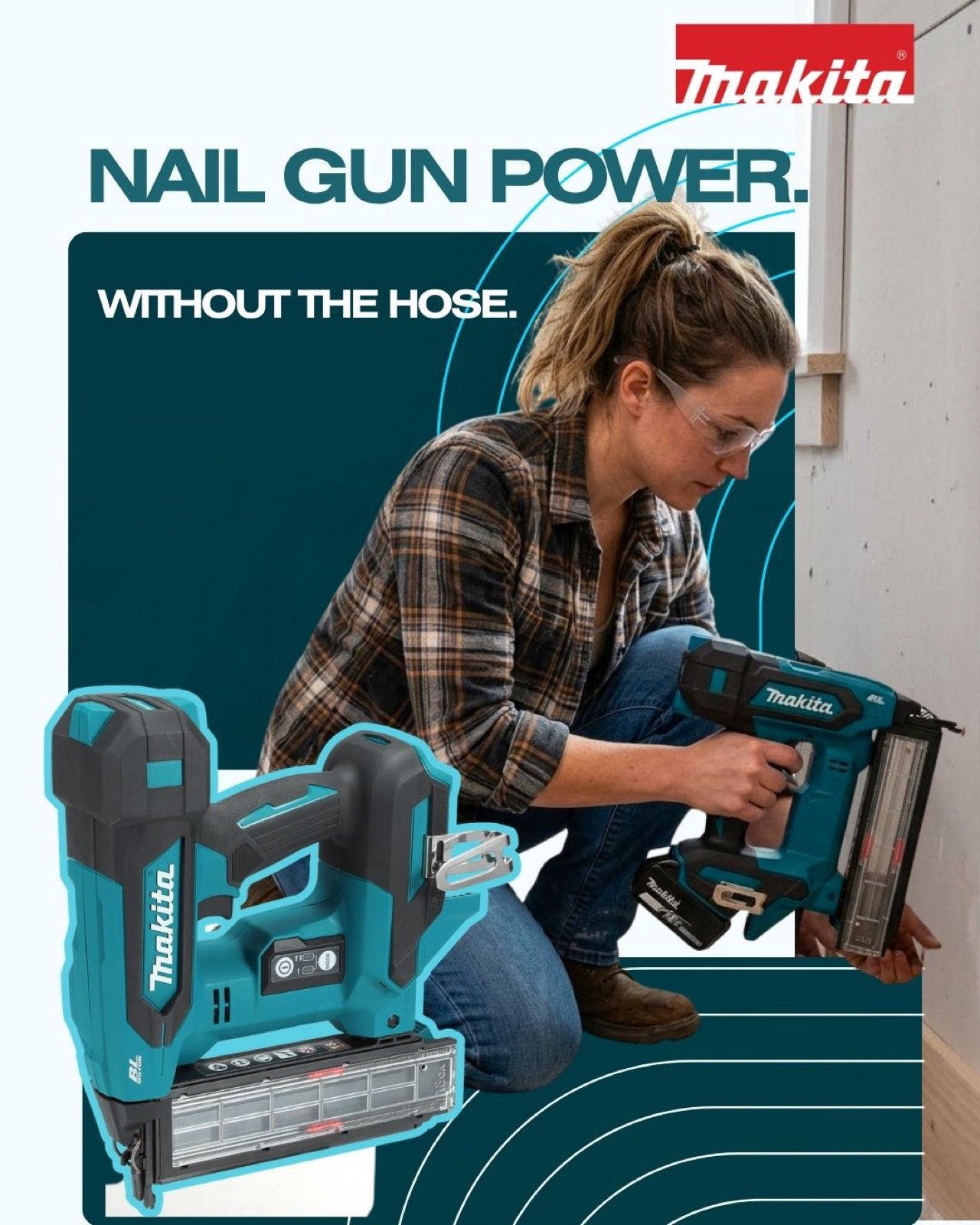 Social post — Nail gun power. Without the hose.
