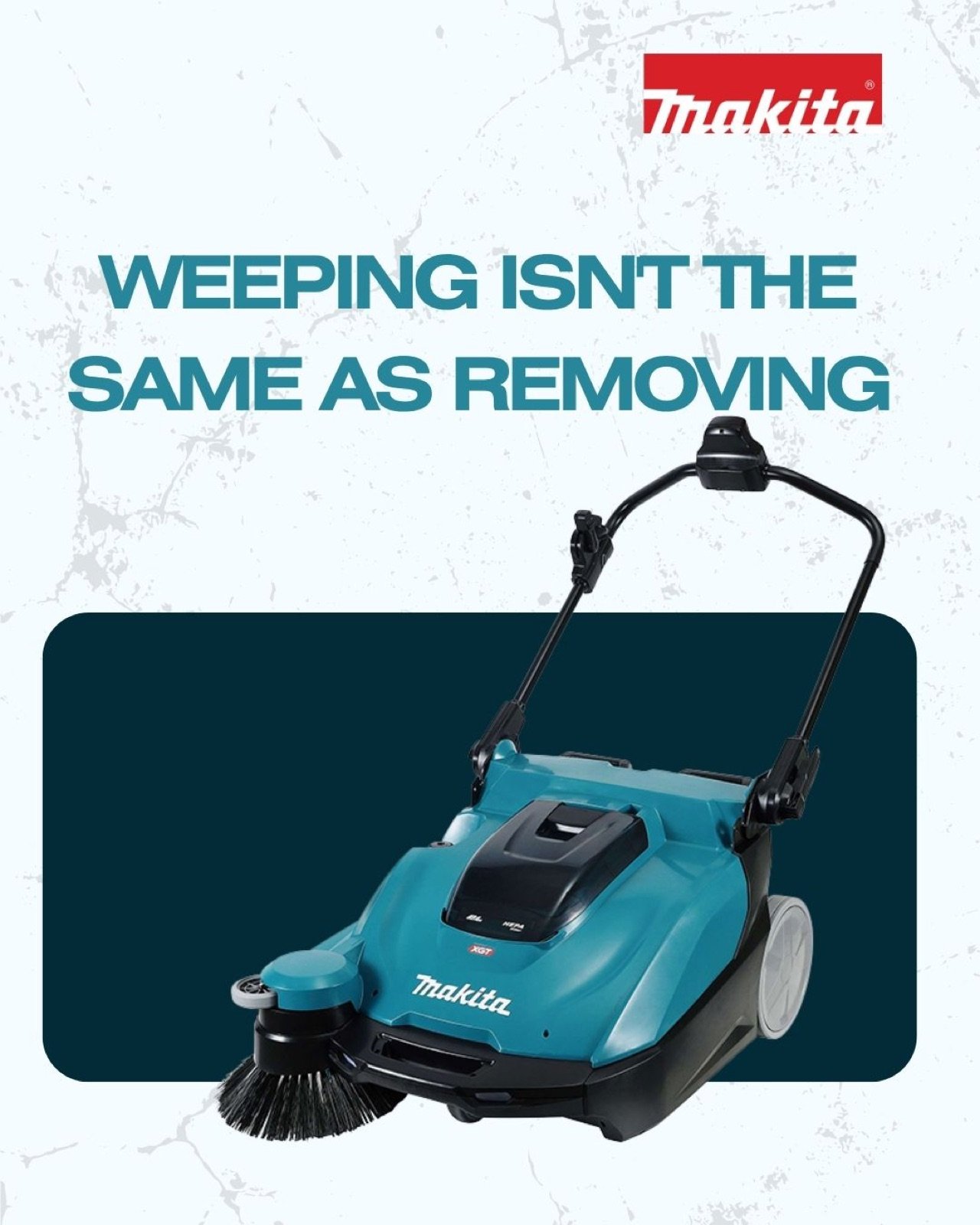Social post — Sweeping isn't the same as removing.